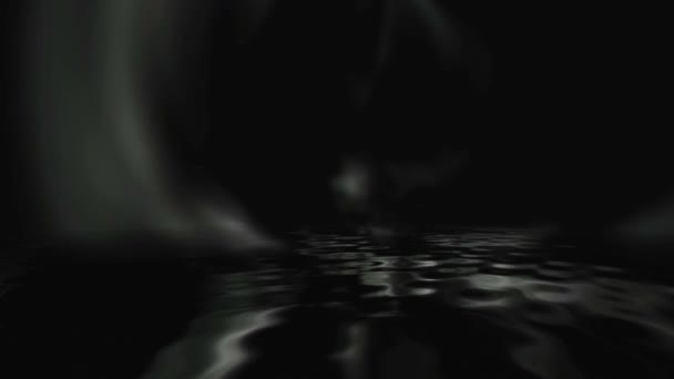 Mörkt vatten och mystiskt ljus — Stockvideo
