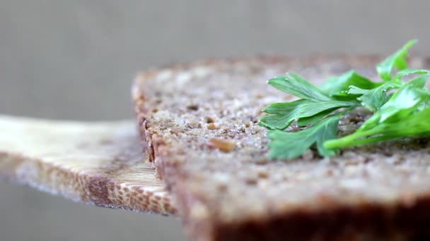 Close up of bread dolly shot — Stock Video