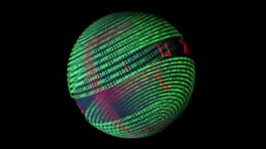 İkili veri küresinde dönen metin gibi