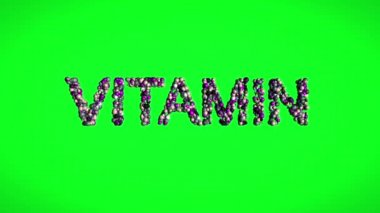 Yeşil ekranda vitamin ve bakım molekülleri metni