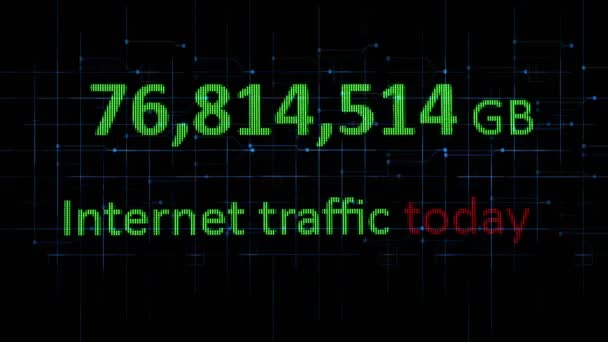 Tráfego de internet hoje em GB — Vídeo de Stock