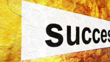 Grunge arkaplanındaki başarı etiketi