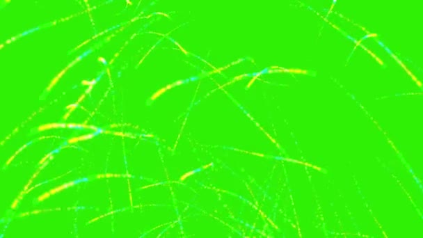Fajerwerki na zielonym ekranie — Wideo stockowe