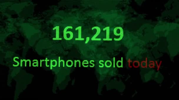 Estatísticas da Internet telefones inteligentes vendidos hoje — Vídeo de Stock