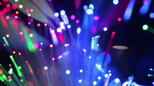 Renkli fiber optik — Stok video