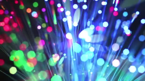Renkli fiber optik — Stok video
