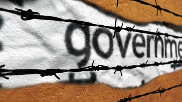 政府反对铁丝网的案文 — 图库视频影像