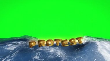 Suda yüzen protesto metni