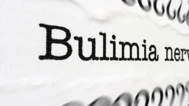 Enfermedad de la bulimia nerviosa — Vídeo de stock