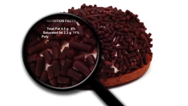 Táplálkozási tények a sütiben — Stock videók