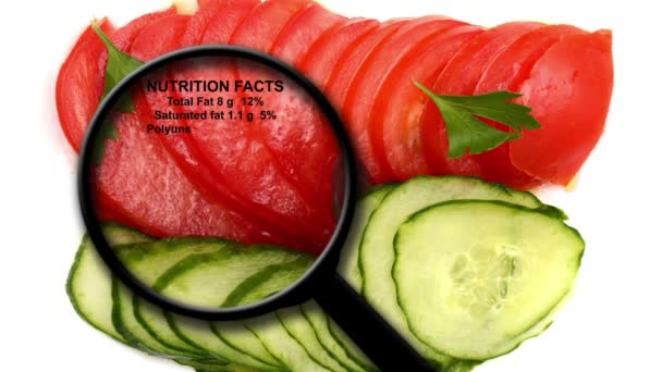 Groenten en fruit voeding feiten — Stockvideo