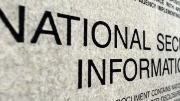 National security information — Stock Video