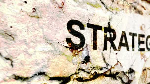 Strategia testo concetto grunge — Video Stock