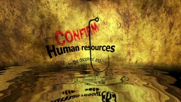 Fish hook against human resources bait concept — Stock Video