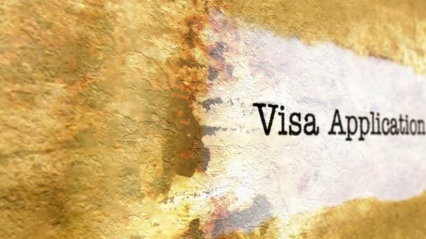 Aplicación de visa concepto grunge — Vídeos de Stock