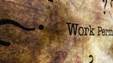 Çalışma izni grunge kavramı