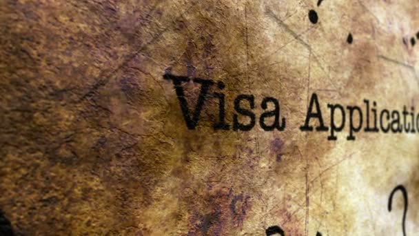 Aplicación de visa concepto grunge — Vídeos de Stock