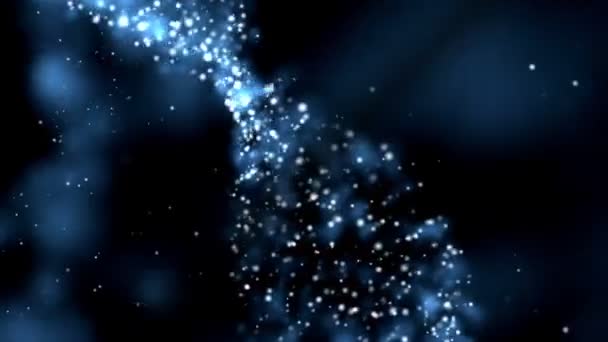 Luce blu striscia e particelle — Video Stock