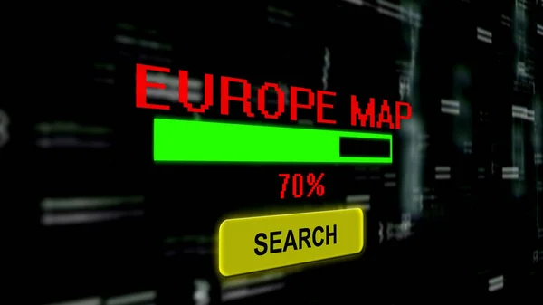 Ricerca Mappa Dell Europa Barra Avanzamento — Foto Stock