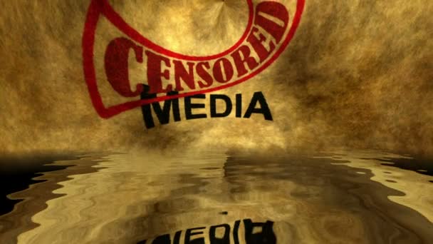 Media censored  falling down grunge concept — Stock Video