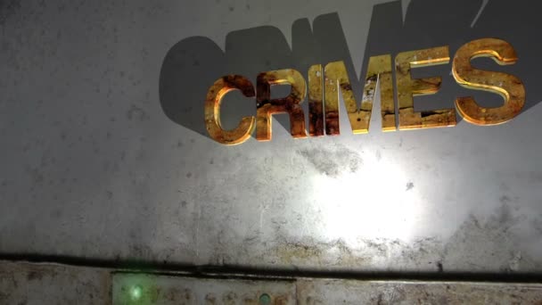 Grunge crimes texto caindo conceito — Vídeo de Stock