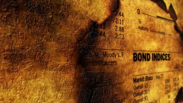 Indices obligataires concept grunge