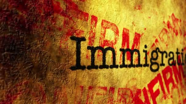 Immigrazione concetto grunge — Video Stock