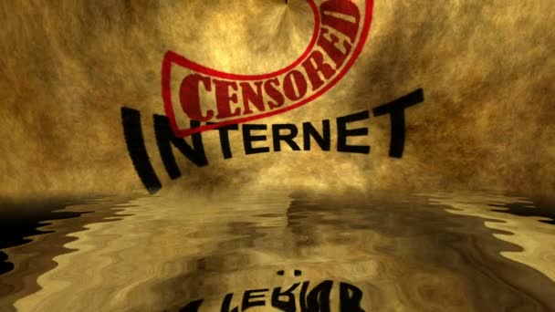 Concepto de grunge de texto censurado en internet — Vídeo de stock