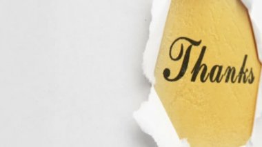 Kağıt deliğinde teşekkürler.