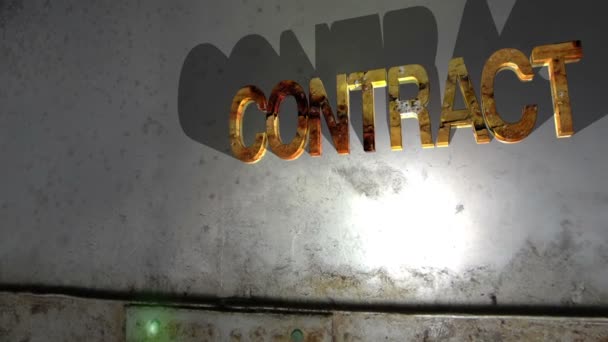 Grunge texto do contrato caindo conceito — Vídeo de Stock