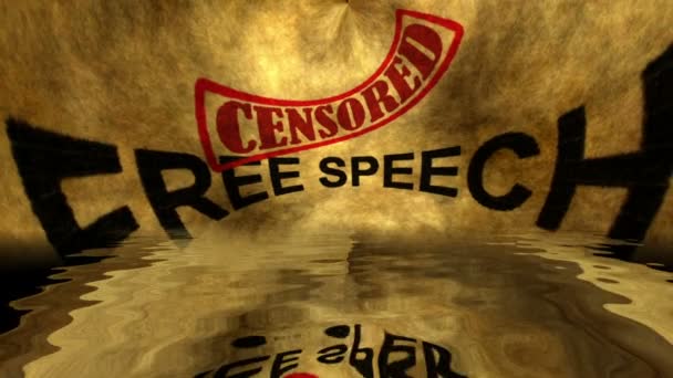 Free speech censored text grunge concept — Stock Video