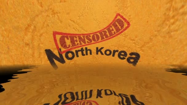 North Korea censored grunge concept — Stock Video