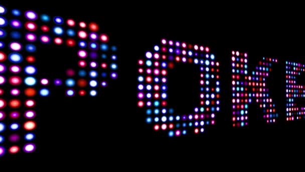 Poker colorful led text over black — Stock Video