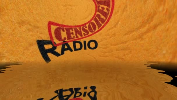 Rádio censurado conceito grunge texto — Vídeo de Stock