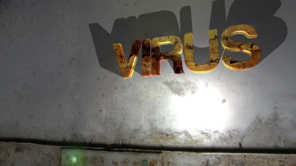 Grunge virus texto caída concepto — Vídeo de stock