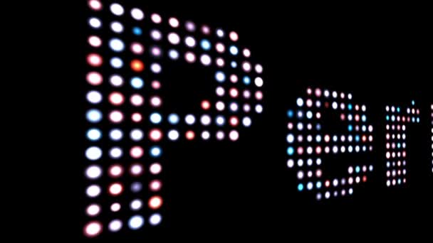 Peru colorful led text over black — Stock Video