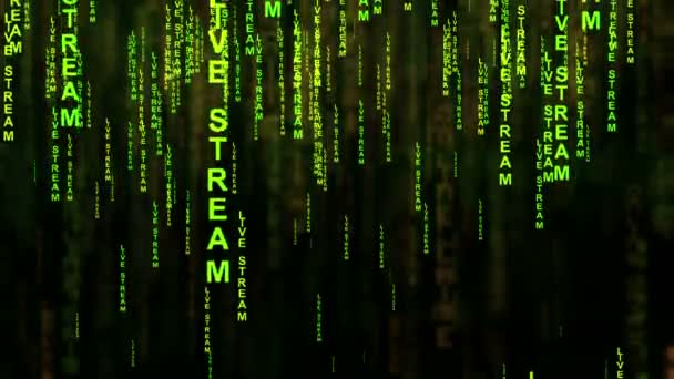 Live stream matrix stijl concept — Stockvideo