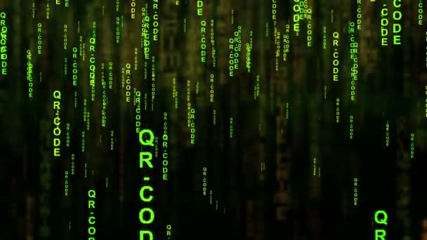 QR-kód mátrix stílusú koncepció — Stock videók