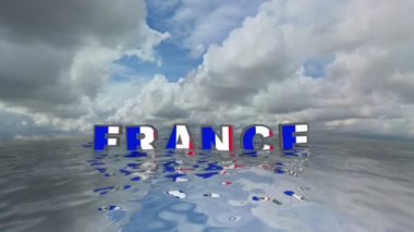 Fransa su tatili kavramında yüzen 3D metin