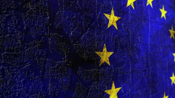 Гранж-флаг ЕС — стоковое видео