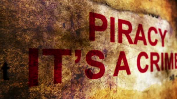 Piracy it is crime — Stock Video