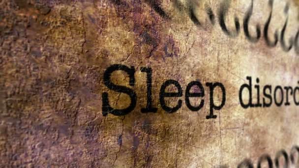 Концепция гранжа расстройства сна — стоковое видео