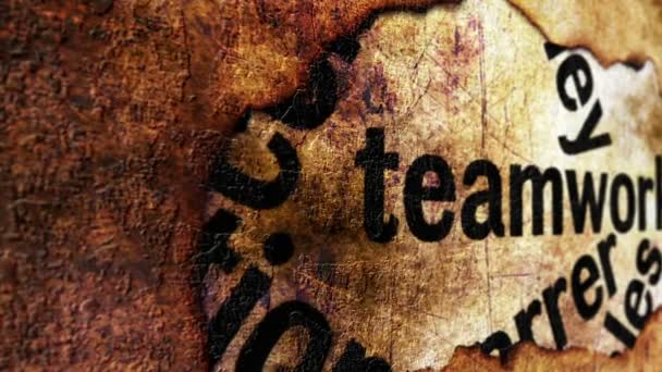 Teamwork Grunge-Konzept — Stockvideo