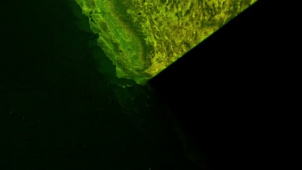 Kamera yakınlaştırması Los Angeles radar haritasında (NASA tarafından desteklenen bu görüntünün elementleri) NASA 'nın görüntülerine dayanan dünya haritası: http: / / www.nasa.gov. — Stok video