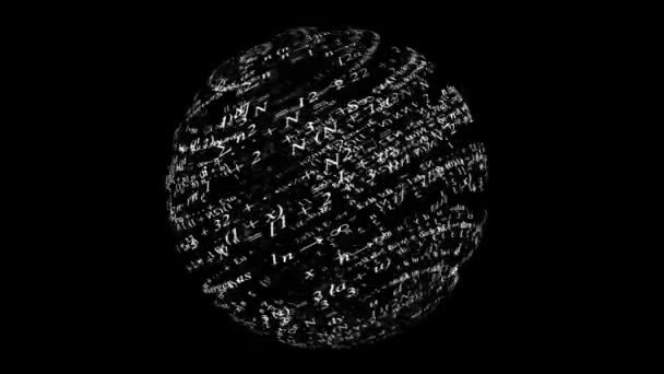 球面上の数学的公式的インプリント — ストック動画