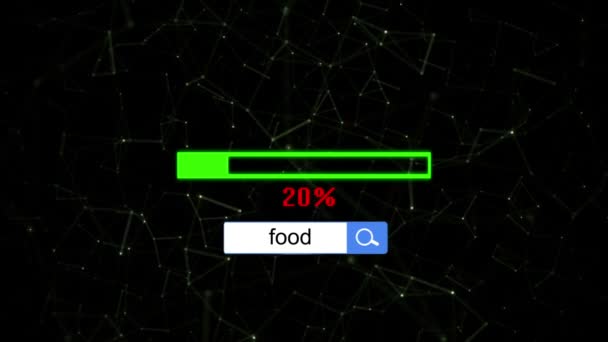 Пошук їжі онлайн концепції — стокове відео