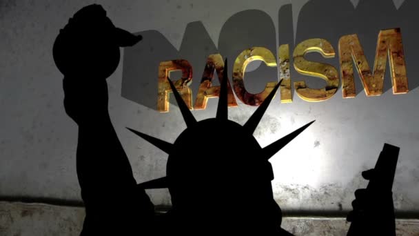Statua Wolności w kontekście rasizmu — Wideo stockowe
