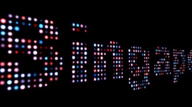 SIngapore renkli yazı üzerine siyah