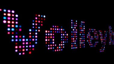 Siyah üzerine voleybol renkli yazı