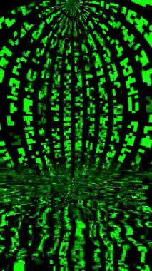 Su dikey video yansıtan bit akış dijital piksel arkaplan